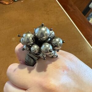 Elegant Silver Cluster Ring